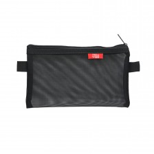 Transparent Zipper Mesh Pencil Bag